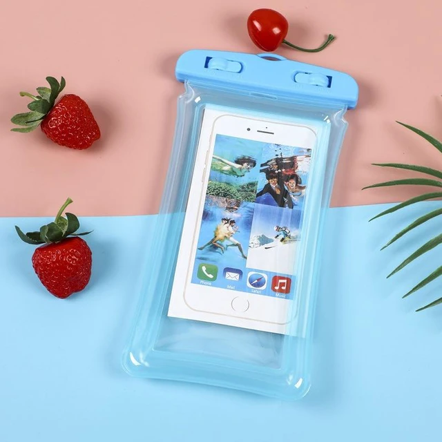 Alt view image 2 of 6 - Floating Airbag Phone Waterproof Pouch, PVC Waterproof Phone Case, Touchscreen Dry Bag for Swimming, Beach, Rafting, Snorkeling, Universal Phone Protector with Lanyard
