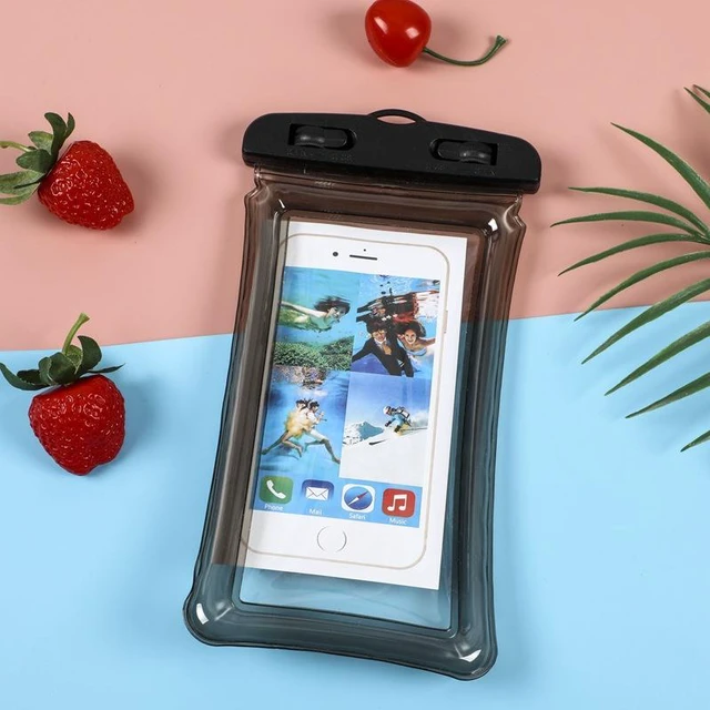 Alt view image 3 of 6 - Floating Airbag Phone Waterproof Pouch, PVC Waterproof Phone Case, Touchscreen Dry Bag for Swimming, Beach, Rafting, Snorkeling, Universal Phone Protector with Lanyard