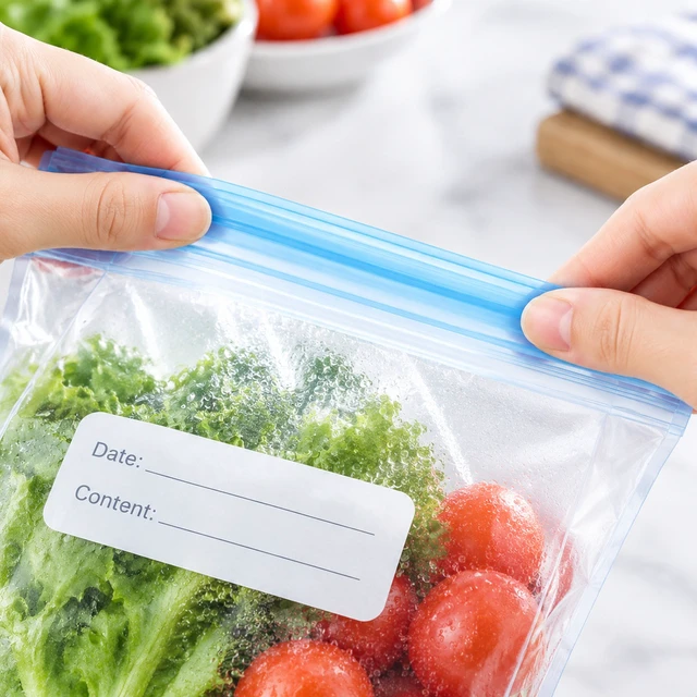 Alt view image 3 of 7 - Sliding Zipper Food Storage Bags, BPA Free Thick Reusable Sealed Freezer Bags, Refrigerator Organizer Bags for Grains, Fruit, Vegetables Medium size: 15 pieces 23/15 /2.5