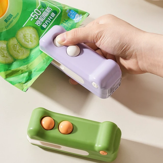 Alt view image 2 of 5 - Mini Bag Sealer, Portable Handheld Heat Sealer, Rechargeable Snack Bag Sealing Machine, Food Plastic Bag Heat Sealer for Kitchen Food Storage purple