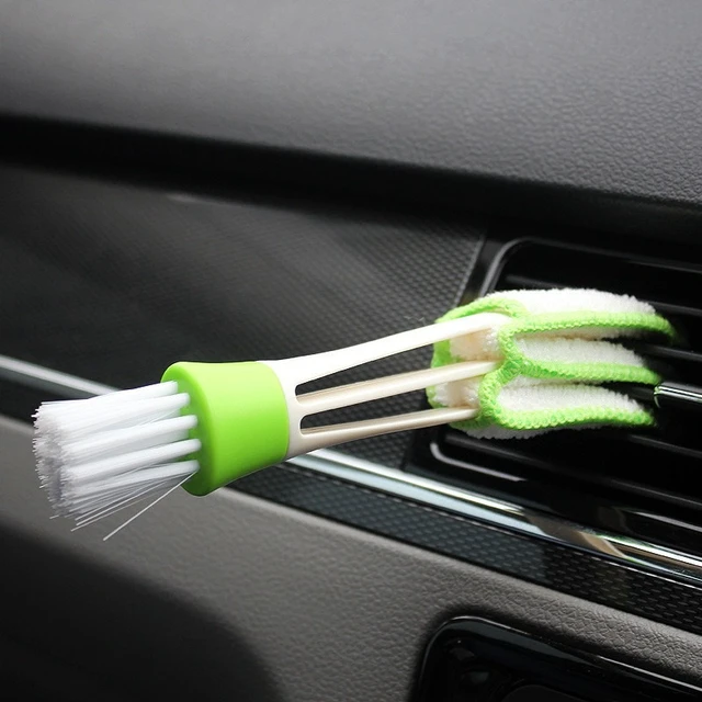 Alt view image 2 of 4 - Dual Head Car Air Vent Cleaning Brush, Soft Bristle Detailing Brush, Multi-purpose Dust Cleaner for Keyboard, Window Blinds & Car Interior