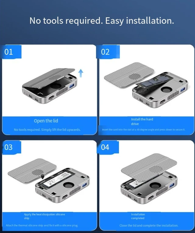 Alt view image 5 of 5 - M.2 NVMe SSD Enclosure with MagSafe Magnetic Docking Station, 6-in-1 USB-C 10Gbps External Hard Drive Adapter for iPhone 15/16 & Android, HDMI 4K, TF/SD Card Reader, USB-A, Portable Aluminum SSD Dock