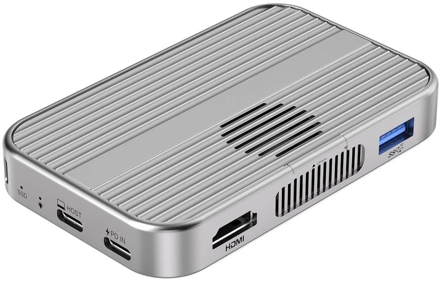 Main image of M.2 NVMe SSD Enclosure with MagSafe Magnetic Docking Station, 6-in-1 USB-C 10Gbps External Hard Drive Adapter for iPhone 15/16 & Android, HDMI 4K, TF/SD Card Reader, USB-A, Portable Aluminum SSD Dock