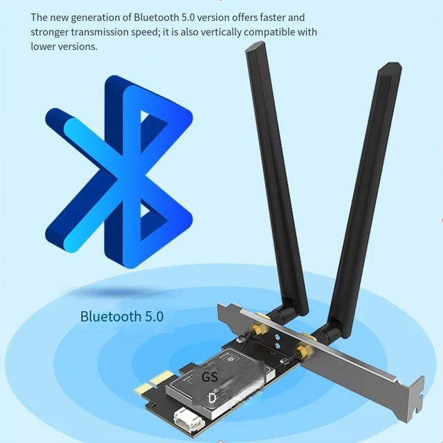 Alt view image 3 of 5 - WiFi 6 PCIe Wireless Card, AX3000 Dual Band Bluetooth 5.0 Desktop Network Adapter, 2.4GHz/5GHz, 2× High Gain Antennas, MU-MIMO, OFDMA, for Gaming PC