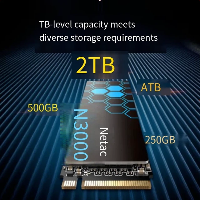 Alt view image 4 of 4 - M.2 NVMe SSD PCIe 3.0 Internal Solid State Drive, Read Speed up to 3300MB/s, with Metal Heat Sink for Desktop & Laptop