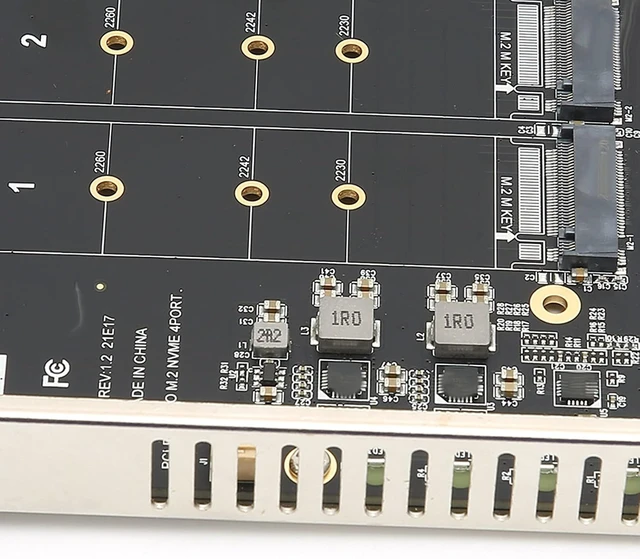 Alt view image 5 of 6 - M.2 PCIE Adapter Card, 4 Port M.2 NVMe SSD to PCIE X16 M Key Hard Drive Converter Reader Expansion Card PC Internal Expansion Card Pcie Nvme Adapter