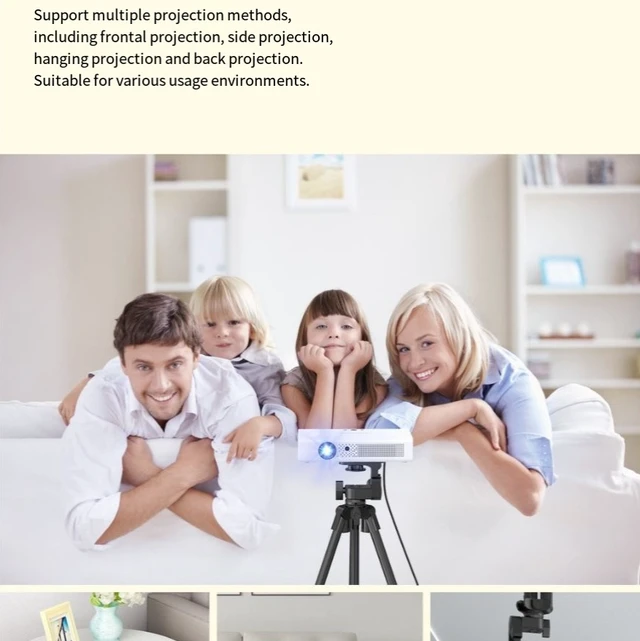 Alt view image 3 of 5 - 1080P DLP Projector, 600 ANSI Lumen Portable Movie Projector Support 3D, 26 Languages, Home Theater & Business Meeting, Compatible with Phone Laptop HDMI USB
