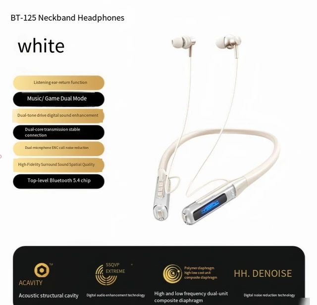 Alt view image 3 of 4 - Neckband Bluetooth Headphones, Bluetooth 5.3 Wireless Neckband Earbuds with LED Power Display, IPX5 Waterproof, Low Latency Gaming Mode, Dual Device Connection, Stereo Deep Bass for Sports Running