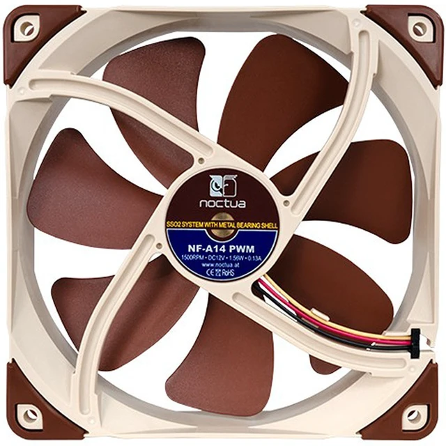 Alt view image 4 of 4 - Noctua NF-A14 PWM 140mm Quiet Fan, 4-Pin PWM 14025 PC Case Fan, Premium Cooling Fan for CPU Cooler & Radiator