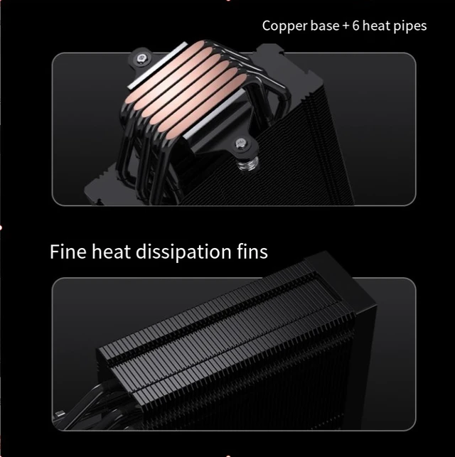 Alt view image 3 of 6 - LOVINGCOOL K600 K6000 CPU Air Cooler, 6 Heat Pipes Tower PC Cooler, 4Pin PWM Quiet Fan, Full Platform CPU Heatsink for Desktop Computer