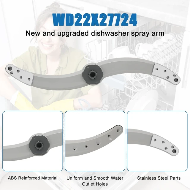 Alt view image 2 of 7 - Update WD22X27724 Dishwasher Lower Spray Arm Replacement Compatible with GE Dishwasher GDF510PSJ2SS GDF540HGD2BB GDT580SSF2SS GDP665SYN3FS XDT500PSP5SS CDT800P2N2S1 DDT575SGF4BB DDT575SGF8BB