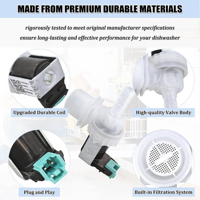 Alt view image 6 of 6 - 00628334 10023852 Dishwasher Water Inlet Valve Compatible with Bosch