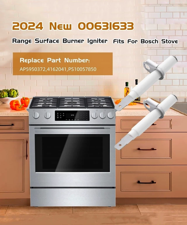 Alt view image 3 of 6 - 2 Pcs 00631633 Gas Range Burner Electrode Replacement(White)