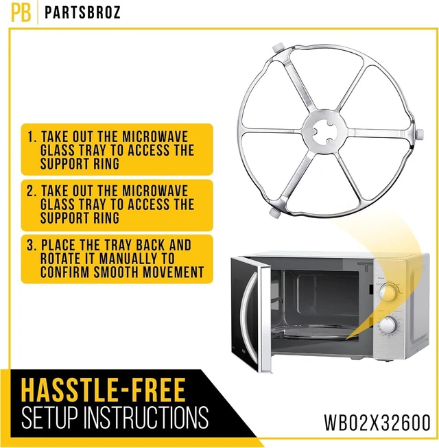 Alt view image 6 of 7 - WB02X32600 Microwave Rotating Ring Tray Support Assembly for GE AP6871921