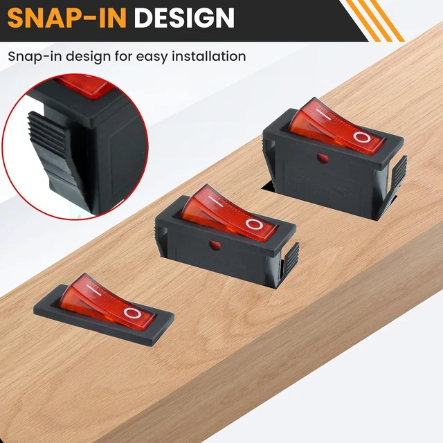 Alt view image 2 of 7 - 2 Pin 2 Position Boat Shaped Rocker Switch,2 Pack