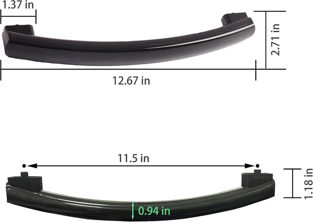 Alt view image 2 of 6 - WB15X24435 Microwave Door Handle, for Ge Microwave Handle - Black