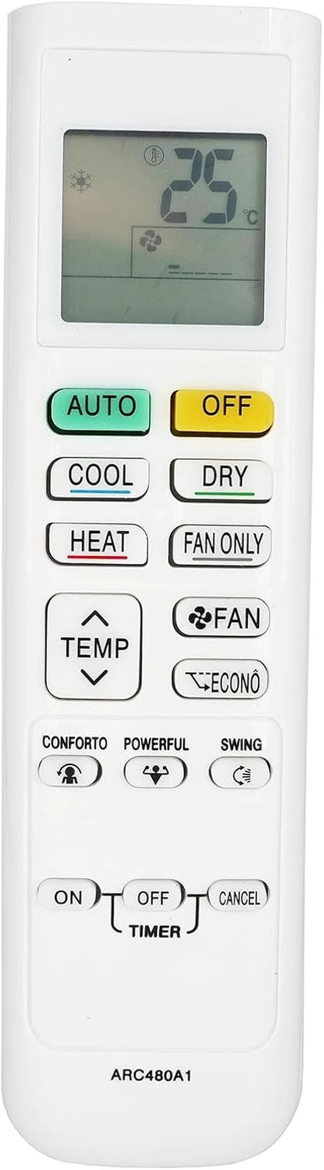 Alt view image 2 of 6 - Universal Replacement Remote Control Fit for DAIKIN ARC480A6 ARC480A8 ARC480A11 Air Conditioner