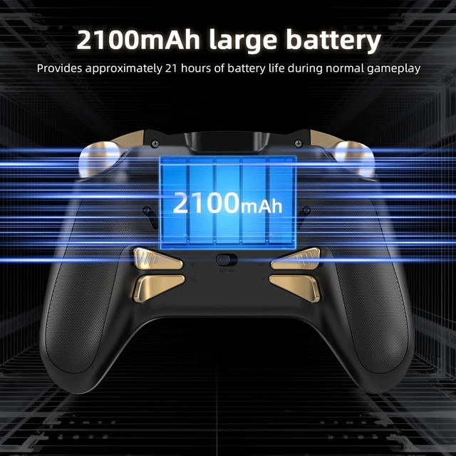 Alt view image 6 of 6 - Voacle RG G01 Interactive Screen Wireless Gaming Controller Compatible with PC/Steam/Linux/Android/Switch/IOS 2.4G Wireless Bluetooth Controller Gamepad Hall Effect Triggers(Black)