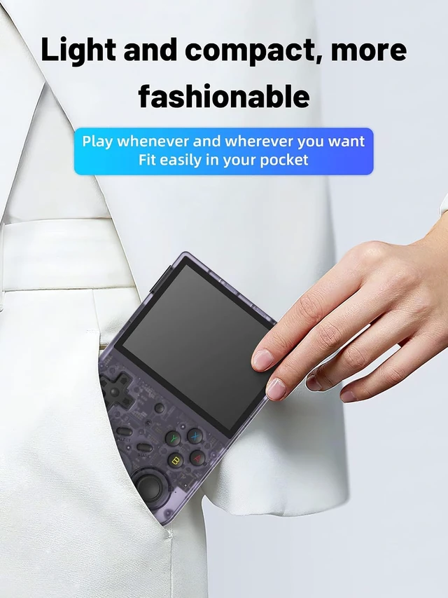 Alt view image 5 of 6 - RG353V Retro Handheld Game Console , Dual OS Android 11 and Linux System Support 5G WiFi 4.2 Bluetooth Moonlight Streaming TV Output 64G SD Card 4452 Games(Transparent Purple)