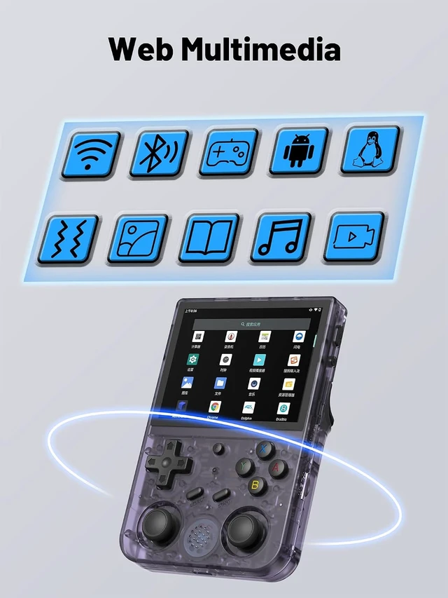 Alt view image 4 of 6 - RG353V Retro Handheld Game Console , Dual OS Android 11 and Linux System Support 5G WiFi 4.2 Bluetooth Moonlight Streaming TV Output 64G SD Card 4452 Games(Transparent Purple)