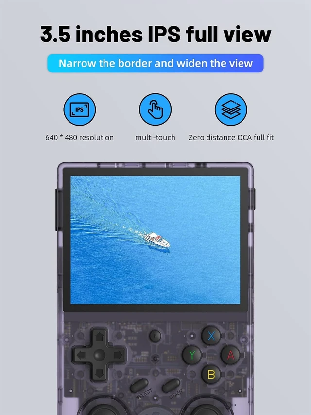 Alt view image 6 of 6 - RG353V Retro Handheld Game Console , Dual OS Android 11 and Linux System Support 5G WiFi 4.2 Bluetooth Moonlight Streaming TV Output 64G SD Card 4452 Games(Transparent Purple)
