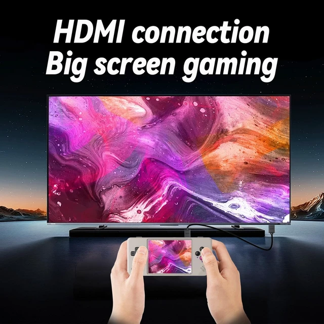 Alt view image 5 of 6 - RG28XX Retro Handheld Game Console, 2.83 Inch IPS Screen Built-in 32G TF Card 5516 Games Support Multimedia Application and TV Output(Gray)