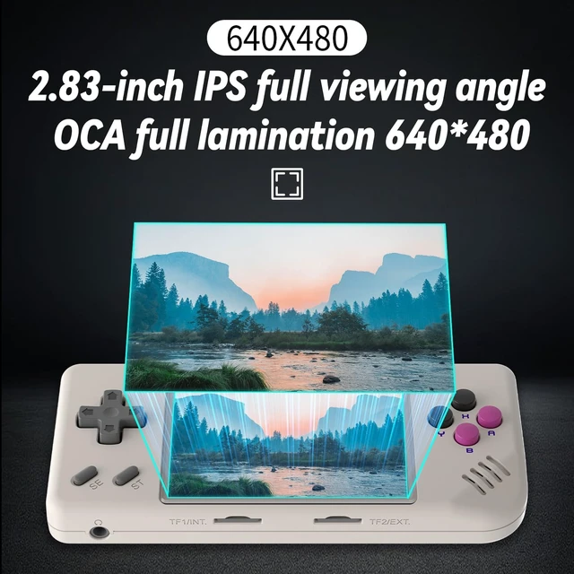 Alt view image 4 of 6 - RG28XX Retro Handheld Game Console, 2.83 Inch IPS Screen Built-in 32G TF Card 5516 Games Support Multimedia Application and TV Output(Gray)