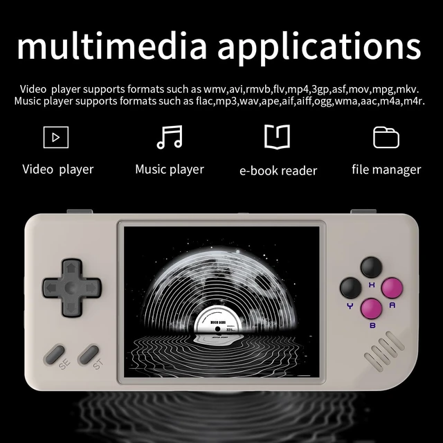 Alt view image 6 of 6 - RG28XX Retro Handheld Game Console, 2.83 Inch IPS Screen Built-in 32G TF Card 5516 Games Support Multimedia Application and TV Output(Gray)