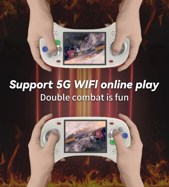 Alt view image 5 of 6 - RG ARC D Retro Handheld Game Console , Dual OS Android 11 and Linux System with 128G SD Card 4541 Games Support 5G WiFi 4.2 Bluetooth Moonlight Streaming and TV Output (Gray)