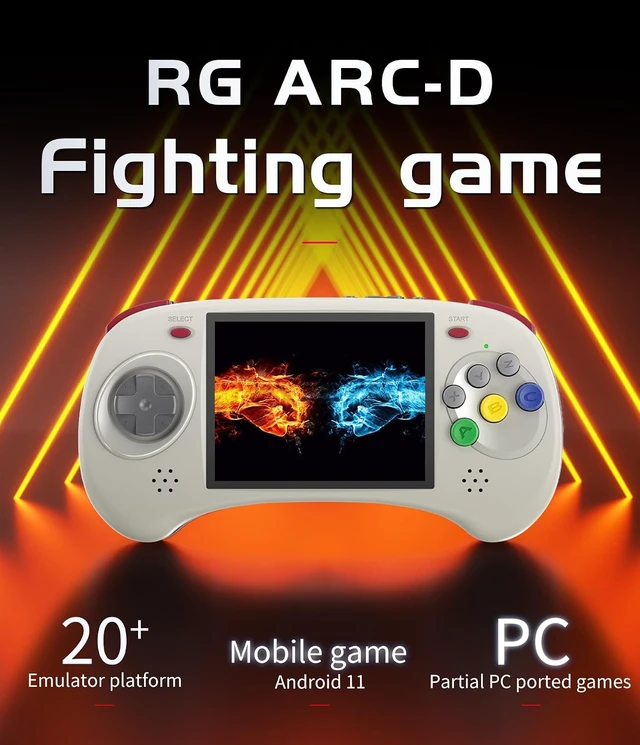 Alt view image 4 of 6 - RG ARC D Retro Handheld Game Console , Dual OS Android 11 and Linux System with 128G SD Card 4541 Games Support 5G WiFi 4.2 Bluetooth Moonlight Streaming and TV Output (Gray)
