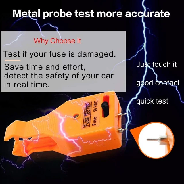 Alt view image 7 of 7 - DC 24V Automotive Multifunctional Blade and Glass Tube Fuse Tester Puller ATO/ATC ATM Removal Tool Detect and Find The Burned in The Car Fuse Box