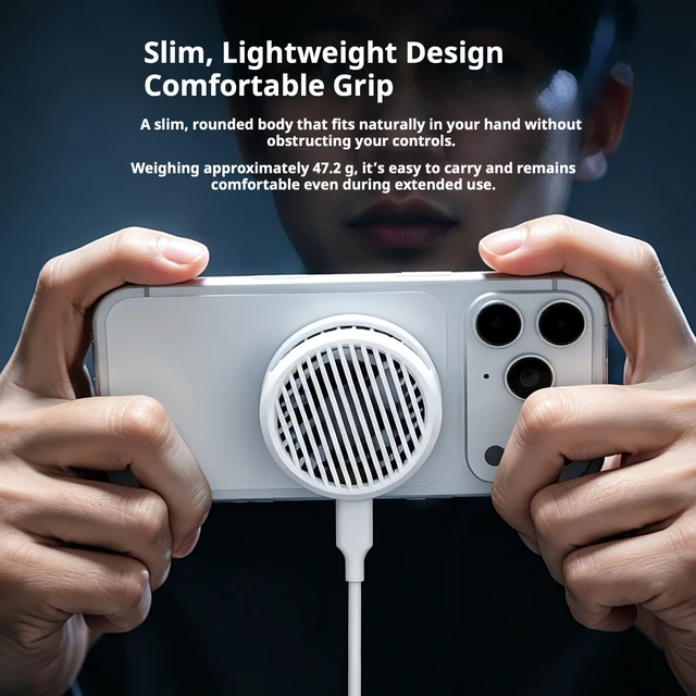 Alt view image 6 of 7 - Wokyis Magnetic Semiconductor Cooler, 3-Speed Silent Fan, No RGB, for Android/iPhone/Handheld Gaming Console
