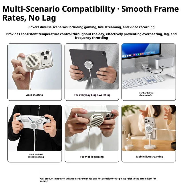 Alt view image 7 of 7 - Wokyis Magnetic Semiconductor Cooler, 3-Speed Silent Fan, No RGB, for Android/iPhone/Handheld Gaming Console