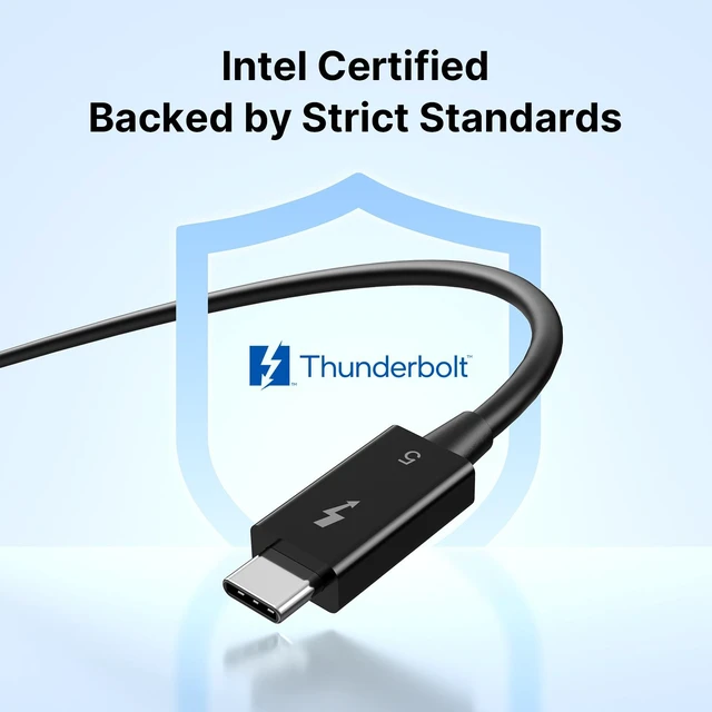 Alt view image 2 of 7 - Wokyis TBT5 Thunderbolt 5 Cable 3.3ft/1m, Intel Certified, 80Gbps/120Gbps Bandwidth Boost, 240W PD 3.1, 8K 60Hz, USB-C to USB-C, Compatible with Thunderbolt 4/3/USB4