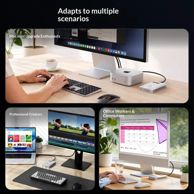 Alt view image 7 of 7 - Wokyis MU4 USB4 NVMe SSD Enclosure, 40Gbps, Thunderbolt 4/3 Compatible, M.2 2280/2260/2242/2230, Up to 8TB, Aluminum Alloy Heat Dissipation