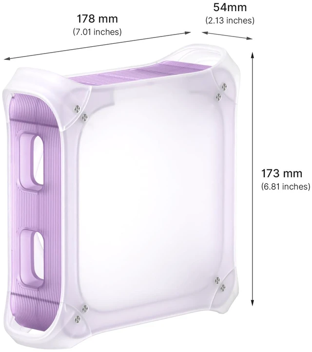 Alt view image 5 of 7 - Wokyis G3S Vertical Stand for Mac mini M4/M4 Pro/M5 Pro/M6, Power Button Pass-Through, Cable Storage, Scratch Protection, Multiple Colors Purple