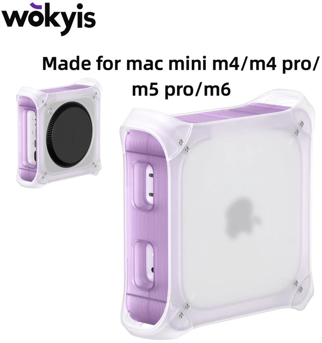 Main image of Wokyis G3S Vertical Stand for Mac mini M4/M4 Pro/M5 Pro/M6, Power Button Pass-Through, Cable Storage, Scratch Protection, Multiple Colors Purple