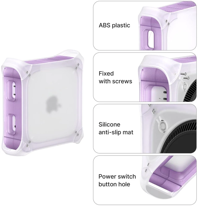 Alt view image 2 of 7 - Wokyis G3S Vertical Stand for Mac mini M4/M4 Pro/M5 Pro/M6, Power Button Pass-Through, Cable Storage, Scratch Protection, Multiple Colors Purple