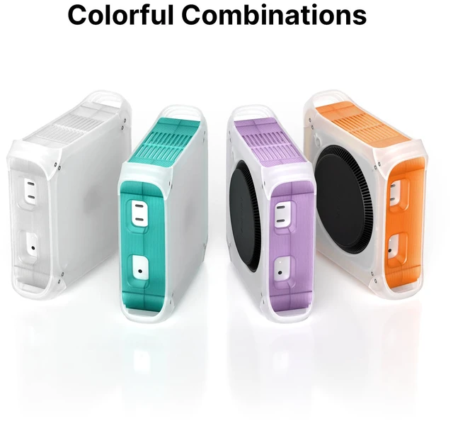 Alt view image 6 of 7 - Wokyis G3S Vertical Stand for Mac mini M4/M4 Pro/M5 Pro/M6, Power Button Pass-Through, Cable Storage, Scratch Protection, Multiple Colors Purple