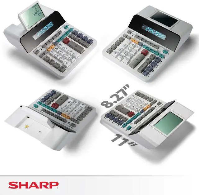 Alt view image 6 of 6 - Paperless Printing Desk Calculator w/Check and Correct, Large 12-Digit LCD Primary Display, Printing Calculator/Adding Machine with Scrolling LCD Display Replacing Paper (EL-1901)