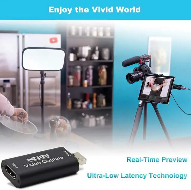 Alt view image 4 of 6 - HDMI to USB Video Capture Card 1080P for Live Video Streaming Record via DSLR Camcorder Action Cam (Black)