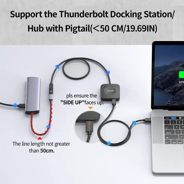 Alt view image 6 of 7 - 20Gbps USB C Switch 2 Computers, USB-C Switcher for USB-C/Thunderbolt 4 Monitor or Dock, 8K@30Hz/4K@144Hz Display, PD 3.1 140W Charging, USB-C Switch with Remote, Gaming Laptops Tablets Phones