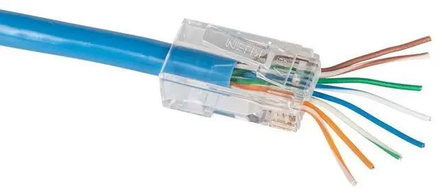 Alt view image 6 of 7 - VDV826-763 Pass-Thru Modular Data Plug, RJ45 CAT6, Gold Plated, Pass Through Connectors 200-Pack