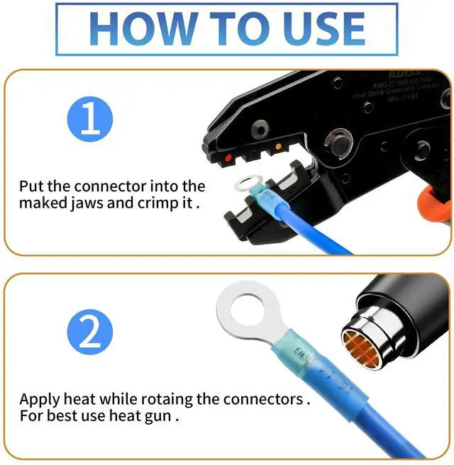 Alt view image 3 of 6 - 600Pcs Heat Shrink Wire Connectors Electrical Kit - Marine Automotive Crimp Terminals Assortment, Waterproof Ring Fork Spade Electrical Butt Connector