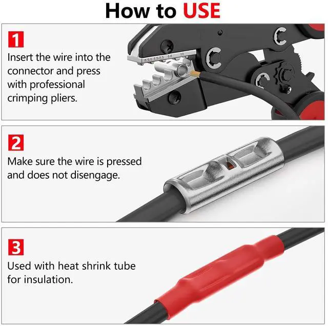 Alt view image 3 of 7 - 520 PCS Non Insulated Butt Connectors Kit,26-8 Gauge Butt Splice Connector Uninsulated Wire Splice Connectors, Tinned Copper Marine Grade Seamless Barrel Crimping Butt Terminals