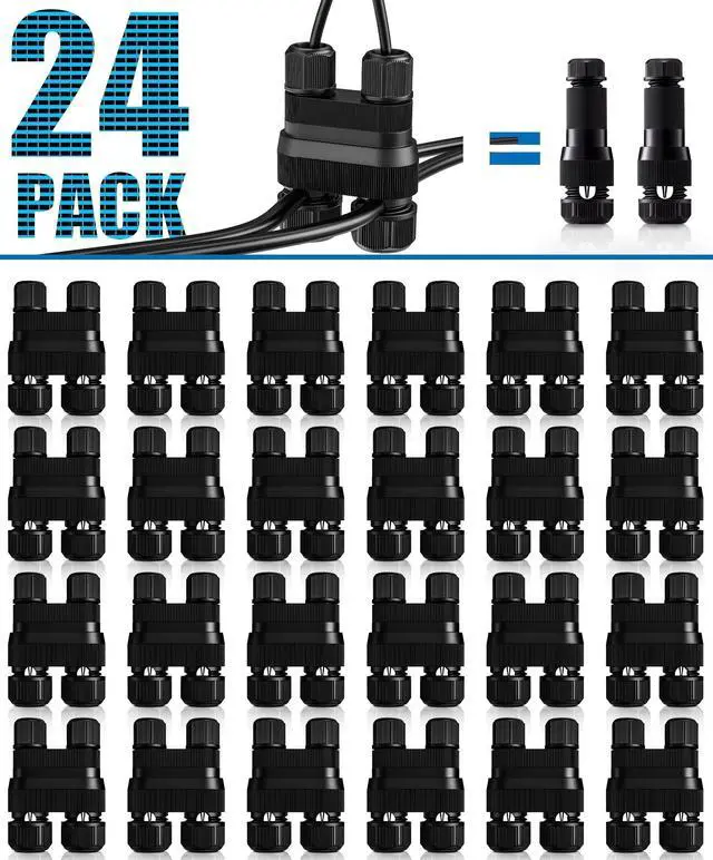 Main image of Fastlock2 Low Voltage Wire Connector Landscape Lighting Connectors 14-18 Gauge Waterproof Low Voltage Connectors Outdoor Landscape Wire Connector for Garden Yard Path Lights, 24 Pack