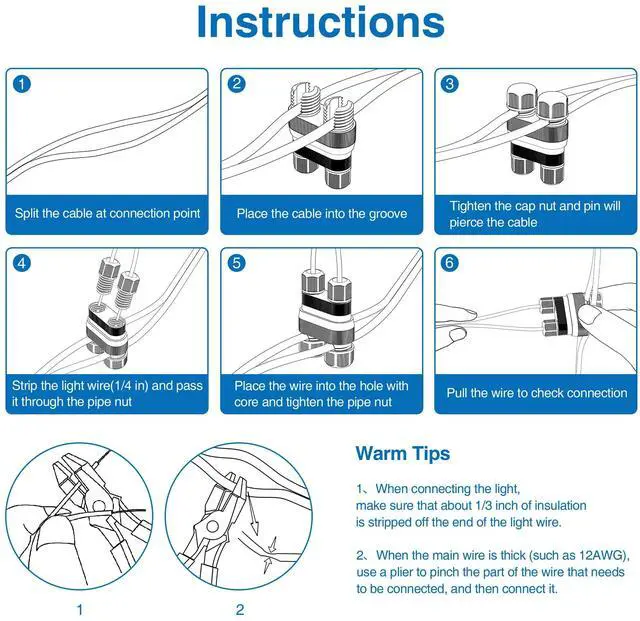 Alt view image 4 of 6 - Fastlock2 Low Voltage Wire Connector Landscape Lighting Connectors 14-18 Gauge Waterproof Low Voltage Connectors Outdoor Landscape Wire Connector for Garden Yard Path Lights, 24 Pack