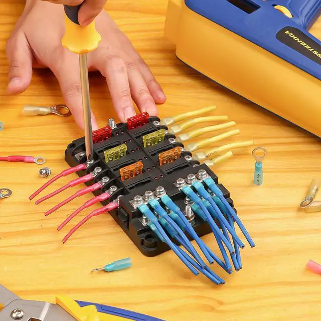 Alt view image 6 of 6 - 260PCS Marine Grade Heat Shrink Ring Connectors-Heat Shrink Wire Connectors Tinned Red Copper #10,1/4",5/16",3/8"(3Colors/4Sizes),16-14 22-16 12-10 Gauge Insulated Ring Crimp Terminals