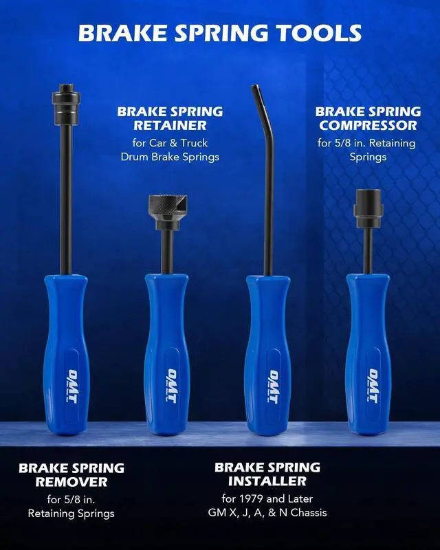Alt view image 5 of 7 - 10pc Drum Brake Tool Kit, Drum Brake Tool with Drum Brake Spring Tool, Brake Spring Compressor, Brake Spring Pliers, Drum Brake Adjusting Tool, Brake Spoon Set, Brake Drum Tool Kit
