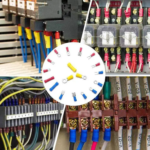 Alt view image 7 of 7 - 1500pcs Wire Connectors - Insulated Electrical Wire Terminals (Copper) - Ring, Butt, Spade, Fork Connector Kit - Red, Blue, Yellow